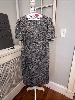 Calvin Klein Classic Black & White Textured Shift Dress